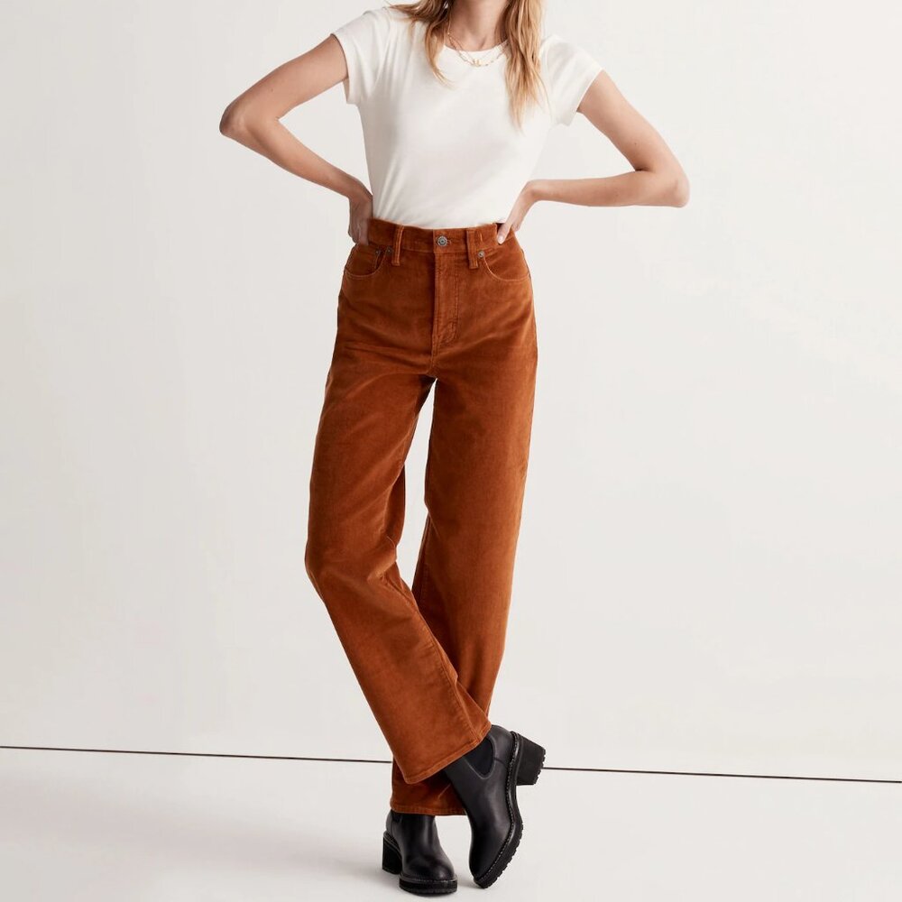 Madewell Perfect Vintage Wide-Leg Cords - Saddle Brown 30